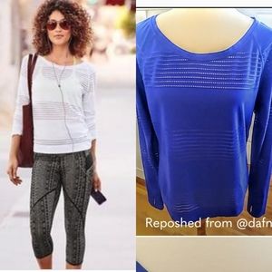 Athleta Royal Blue Limitless Mesh Pullover sz M